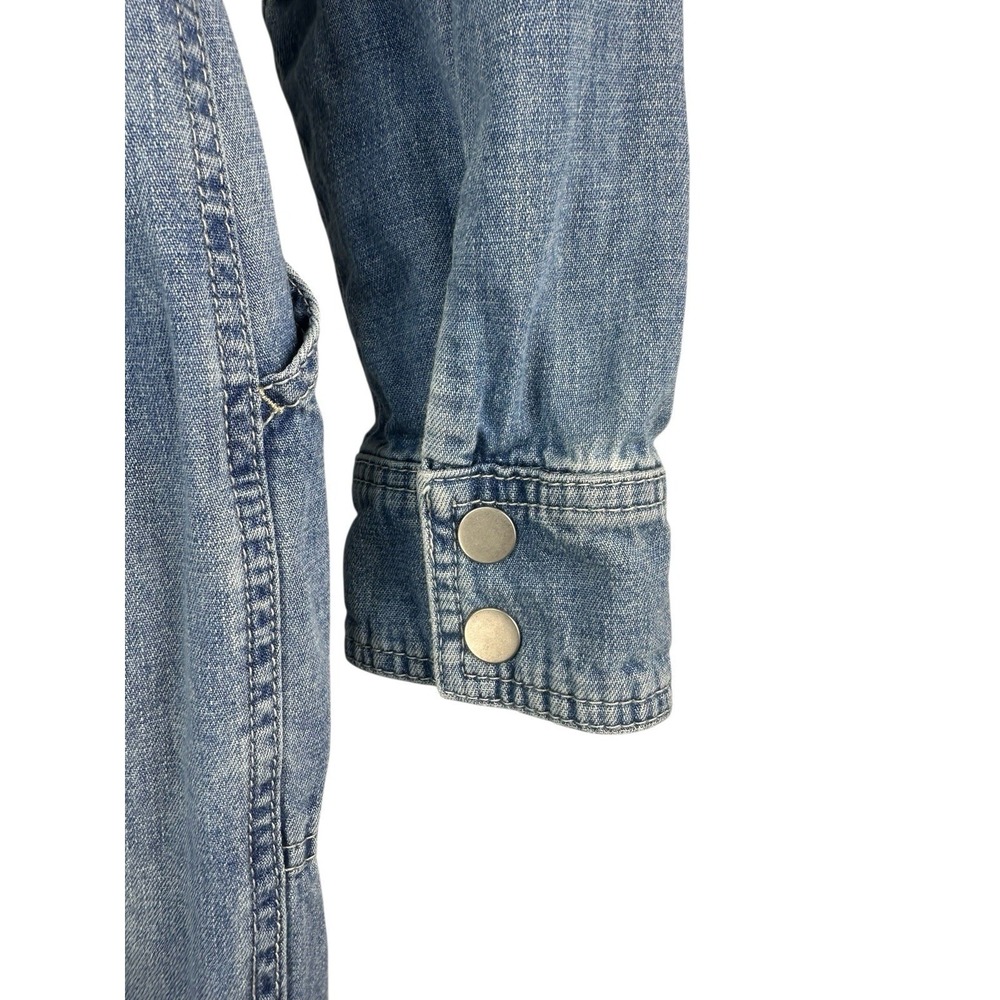 Free People Charlie Denim Jumpsuit Womens Sz 4 Coverall Pockets Zip Front - Picture 7 of 13